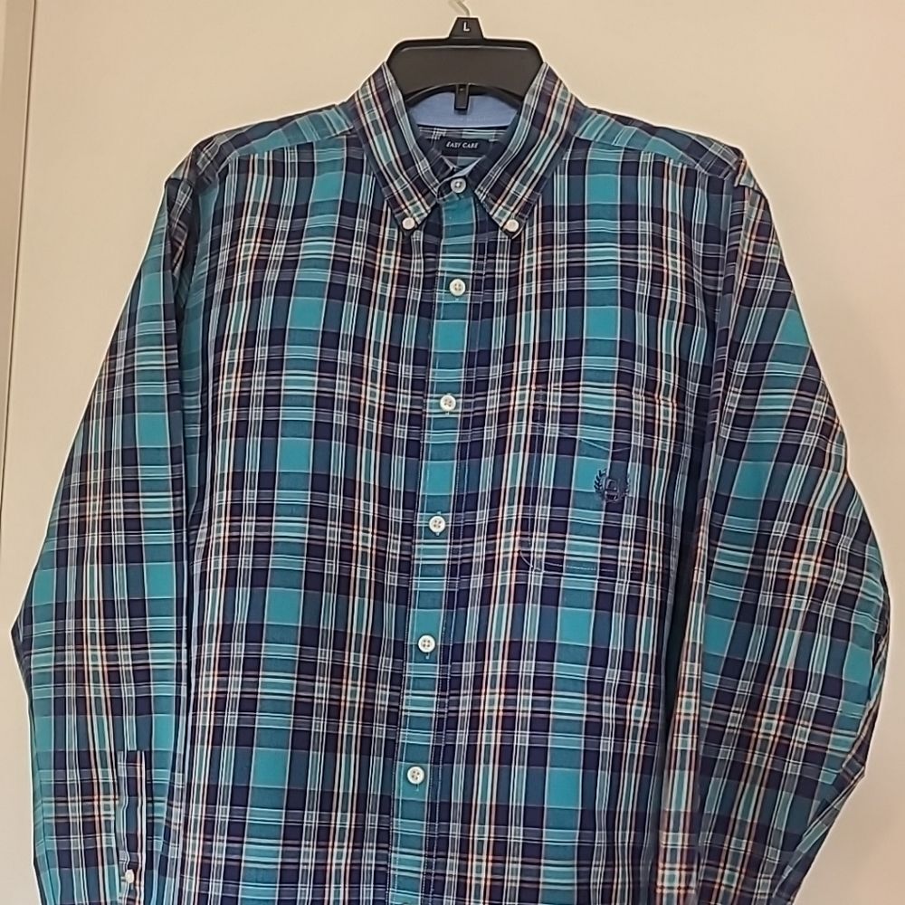 Chaps Ralph Lauren Plaid Long Sleeve Button Down Lrg
